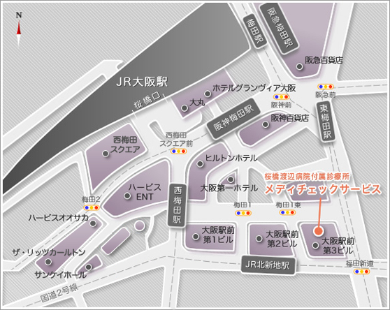 医療法人渡辺医学会　桜橋渡辺病院　地図